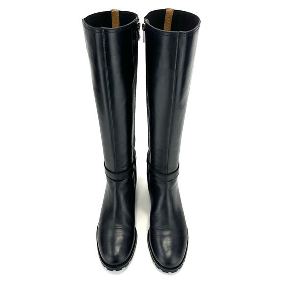 Coach Portia Black Riding Boot Size 8.5B Leather Stretchy Shaft Knee-High Heeled - Picture 4 of 15